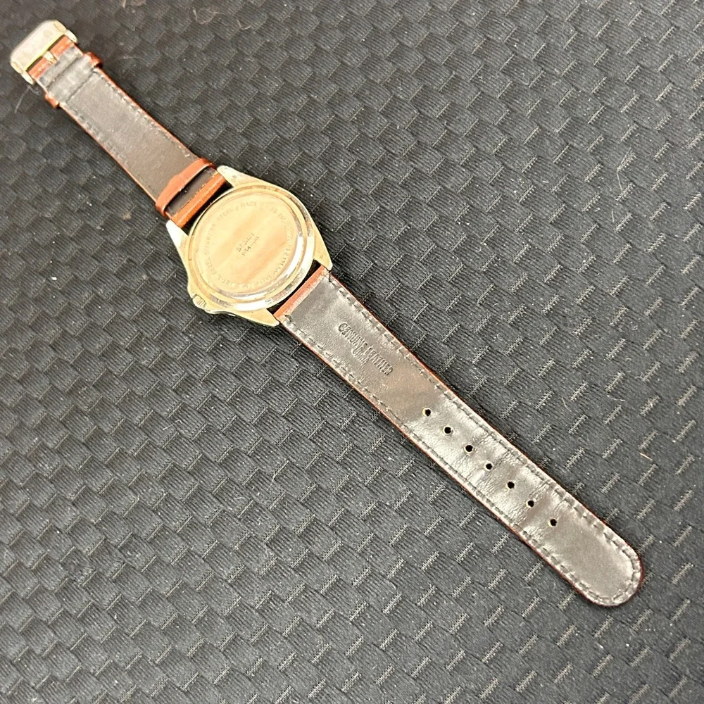 Brooks‎ Brothers Mens Watch BB3031 White Dial Brown Leather Band Swiss Movement